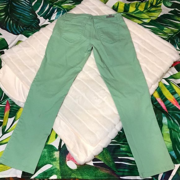 EUC $50 LC Lauren Conrad Women's 4 Cropped Capri Style Green Denim Summer Jeans - Picture 12 of 13